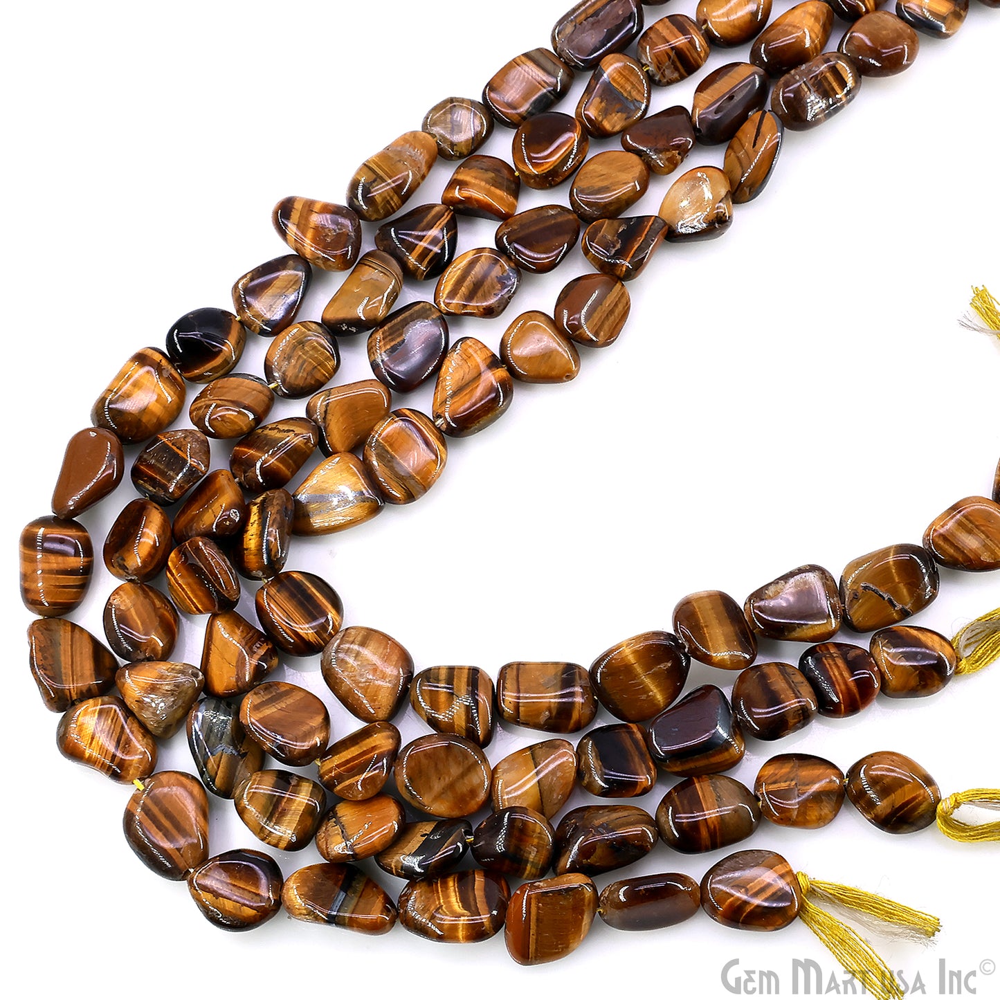 Tiger Eye Tumble Beads Free Form Drilled Beads 7-8X10-13mm Waist Beads, Rondelle Bead Strand 15 Inch