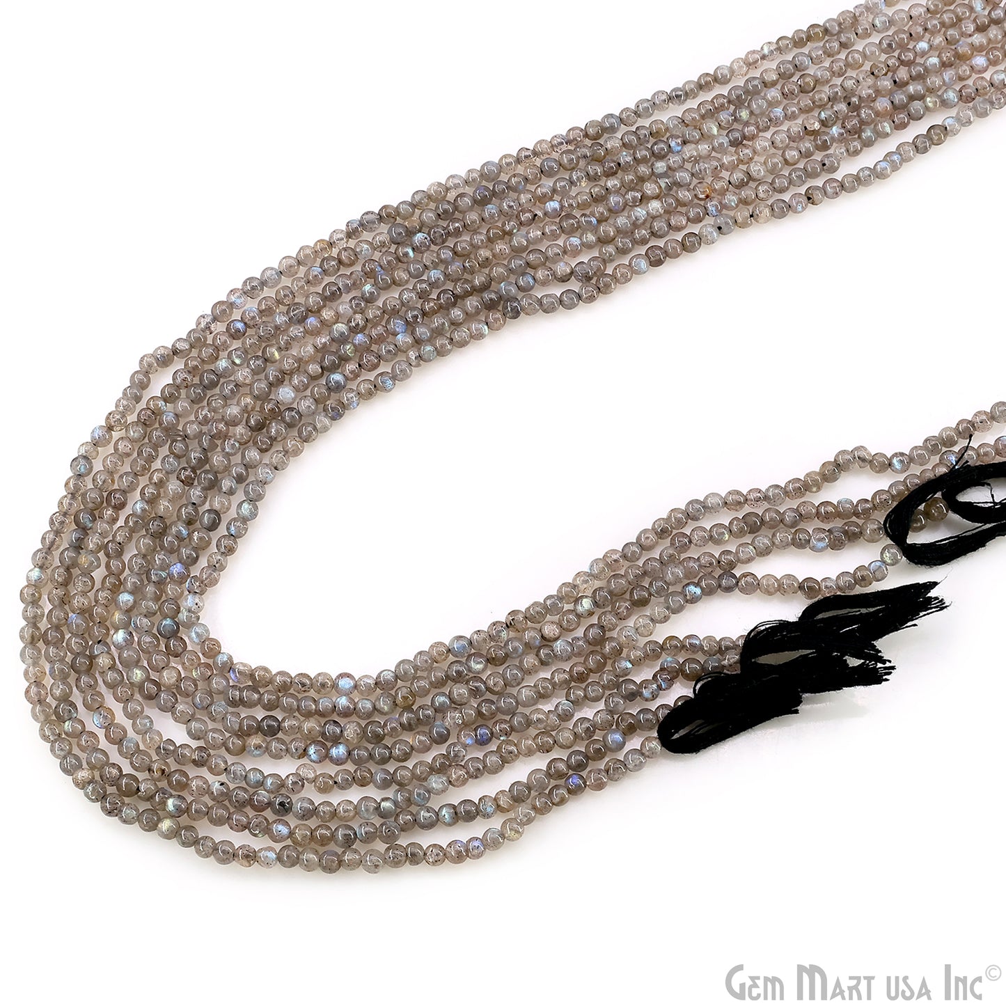 Labradorite Smooth Round Drilled Beads 3-4mm Waist Beads, Rondelle Bead Strand 14 Inch