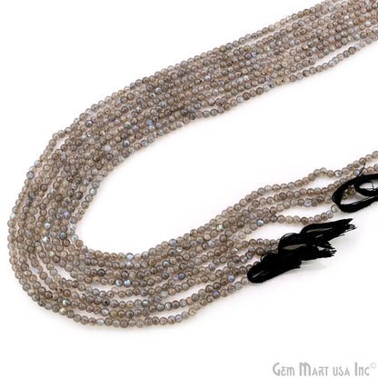 Labradorite Smooth Round Drilled Beads 3-4mm Waist Beads, Rondelle Bead Strand 14 Inch