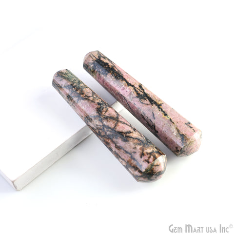 Rhodonite Hand Made SPA Massage Wand Reiki Healing Crystal Relaxation Meditation Collection Gift, Healing Crystal 4Inch