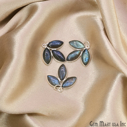 Labradorite Flower 25x23mm Single Bail Chandelier Finding Component