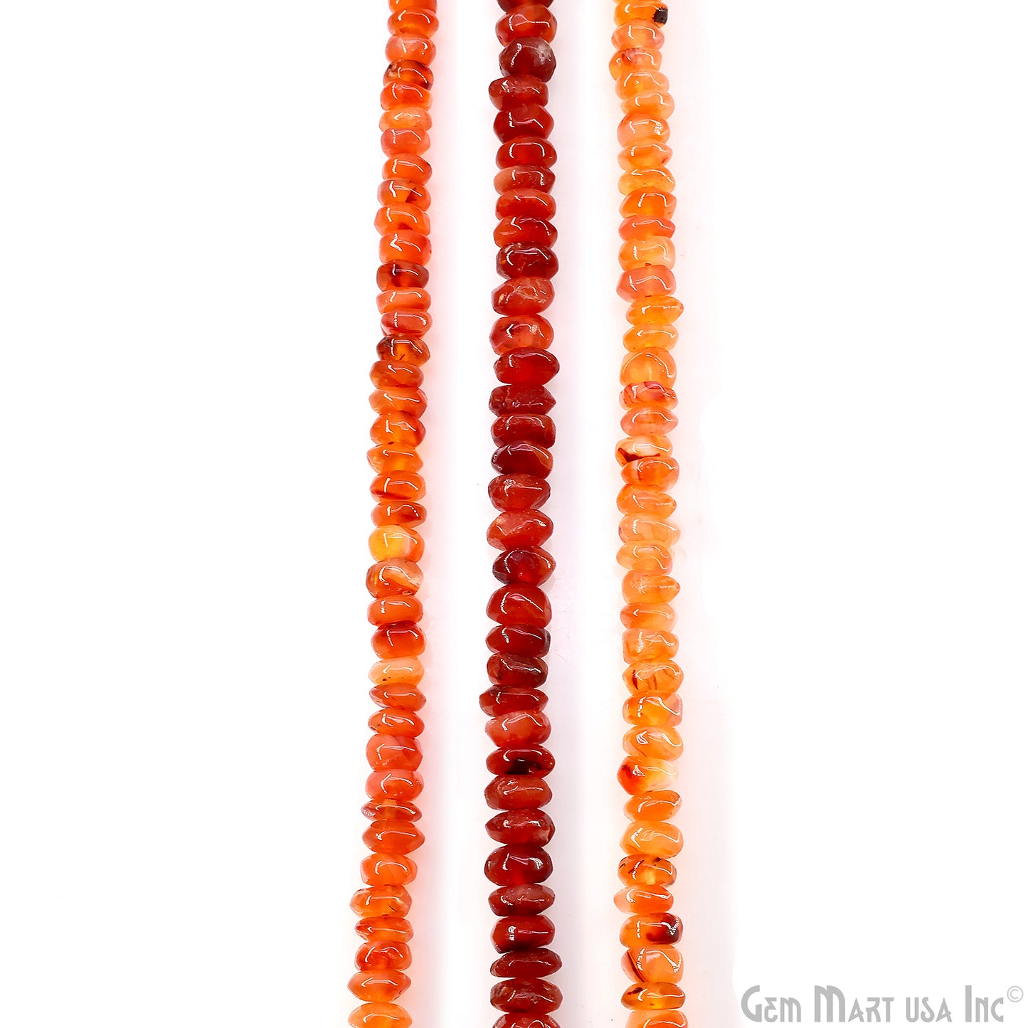 Carnelian Smooth Round Drilled Beads 4-6mm Waist Beads, Rondelle Bead Strand 13 Inch