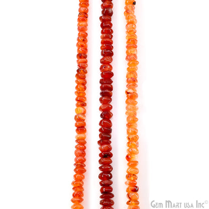 Carnelian Smooth Round Drilled Beads 4-6mm Waist Beads, Rondelle Bead Strand 13 Inch