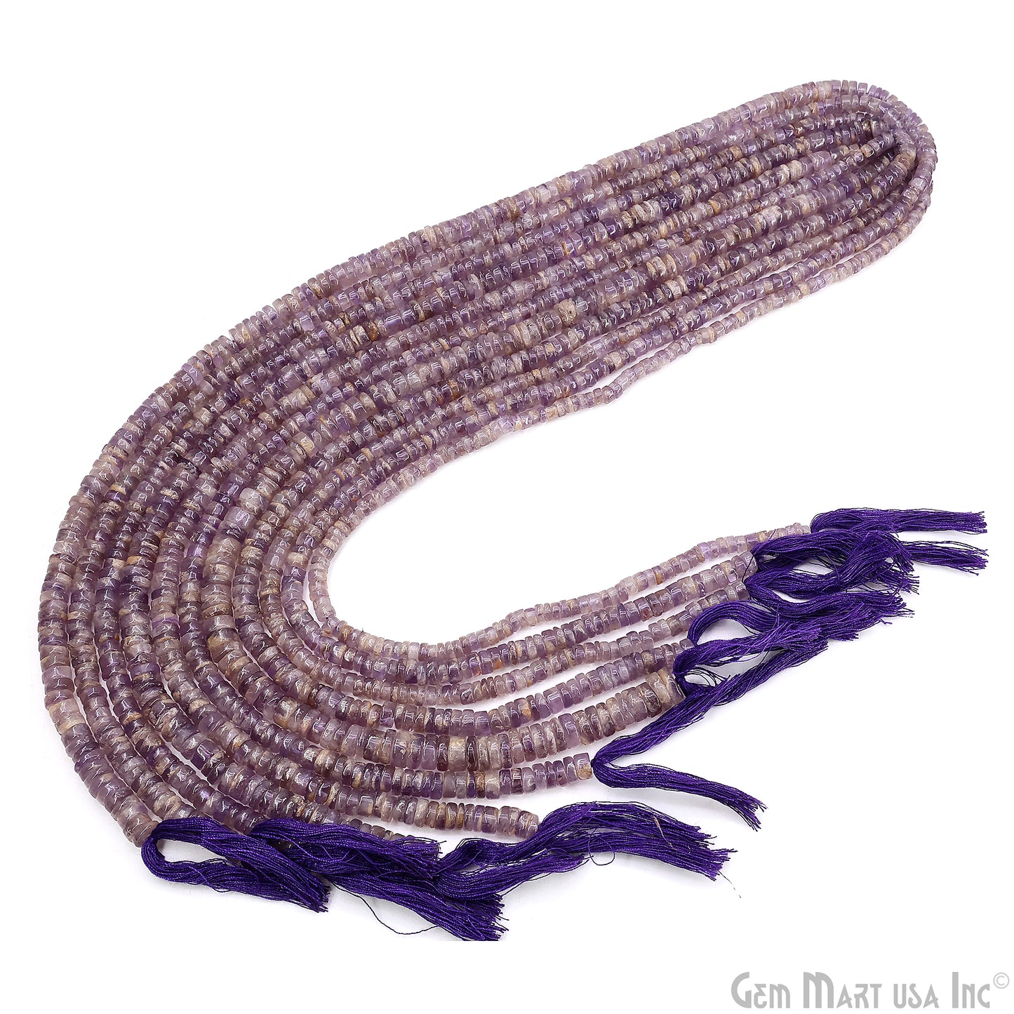 Amethyst Smooth Round Drilled Beads 3-6mm Waist Beads, Rondelle Bead Strand 14 Inch