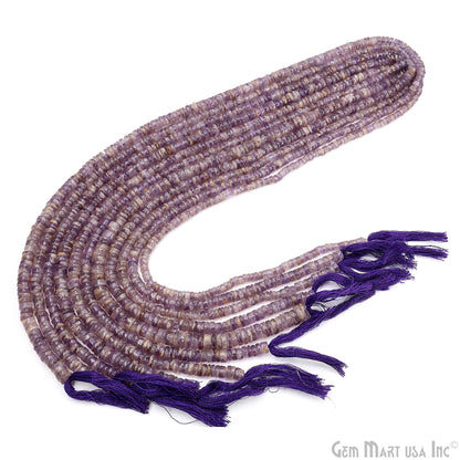 Amethyst Smooth Round Drilled Beads 3-6mm Waist Beads, Rondelle Bead Strand 14 Inch