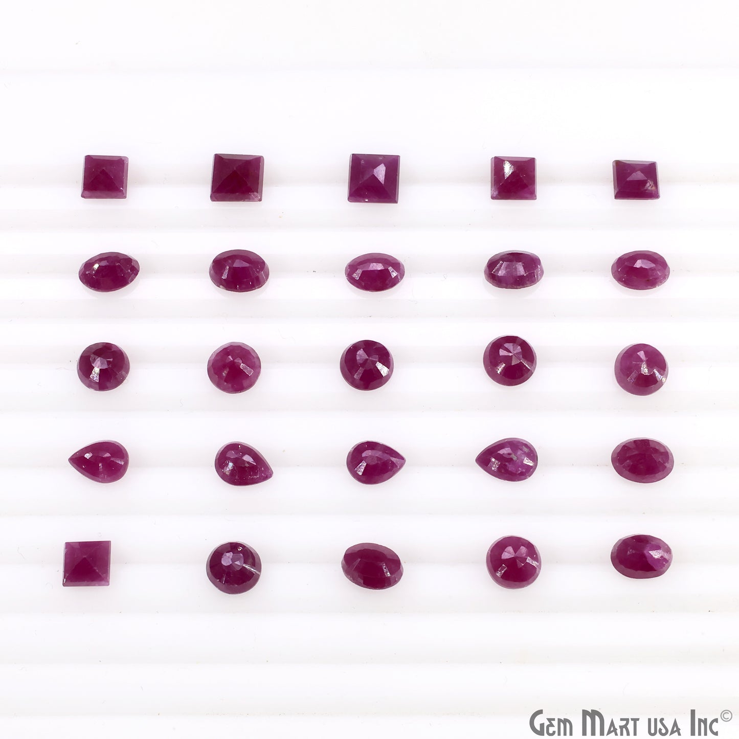 Ruby Wholesale Gemstones, 100% Natural Precious Gems, Pink Faceted Loose Gems, 5-8mm, Mix, 10 Carats