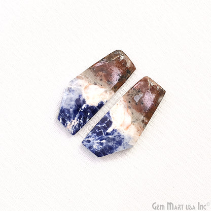 Sodalite Free Form 28x13mm Loose Gemstone For Earring Pair