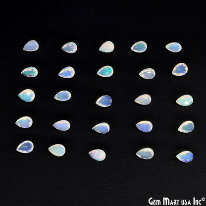 Ethiopian Opal Wholesale Gemstones, 100% Natural Precious Gems, Rainbow Cabochons Loose Gems, 6x9mm, Pears, 4PC