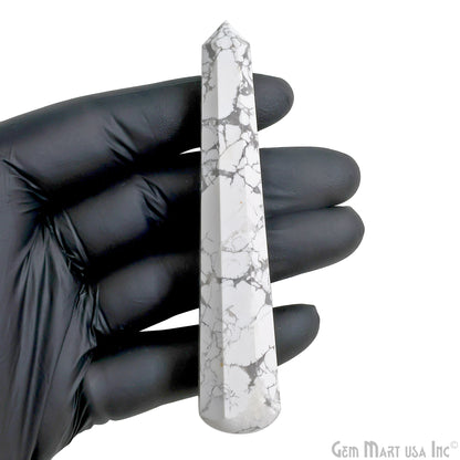 Howlite Gemstone Jumbo Tower Crystal Tower Obelisk Healing Meditation Gemstones 4-5 Inch