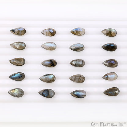 Labradorite Wholesale Gemstones, 100% Natural Semi-Precious Gems, Blue Flash Faceted Loose Gems, 7x13mm, Pears, 4PC Lot