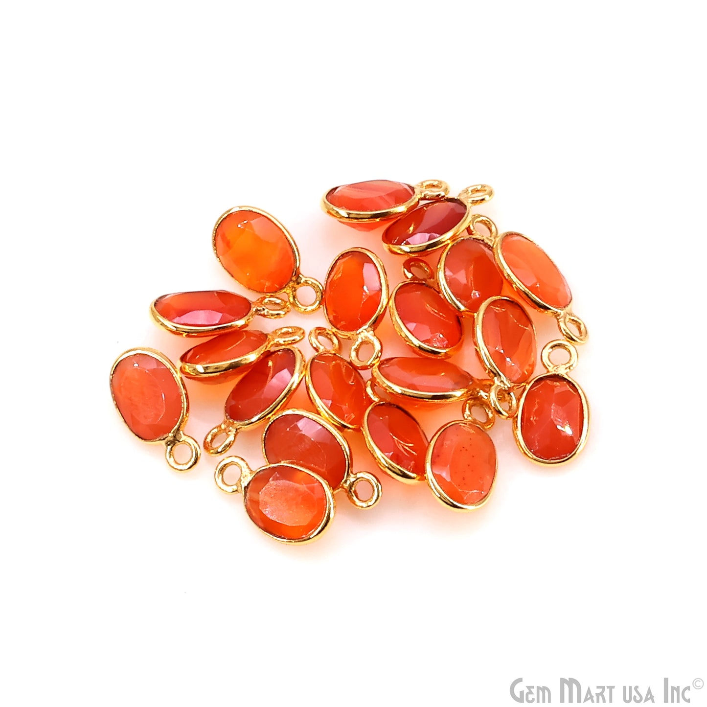 Oval 6x8mm Brilliant Cut Gold Plated Bezel Single Bail Connector