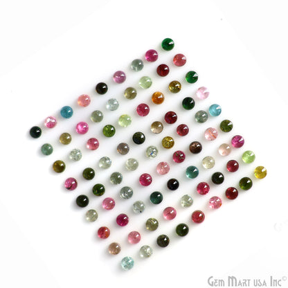 Multi Tourmaline Round Cabochon, 4mm, 5 Carats, 100% Natural Cabochon Loose Gems, Wholesale Gemstones