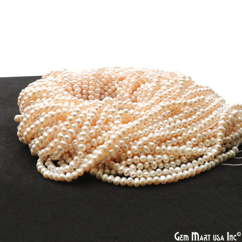 Freshwater Pearl Rough Beads, 15 Inch Gemstone Strands, Drilled Strung Briolette Beads, Free Form, 5x3mm