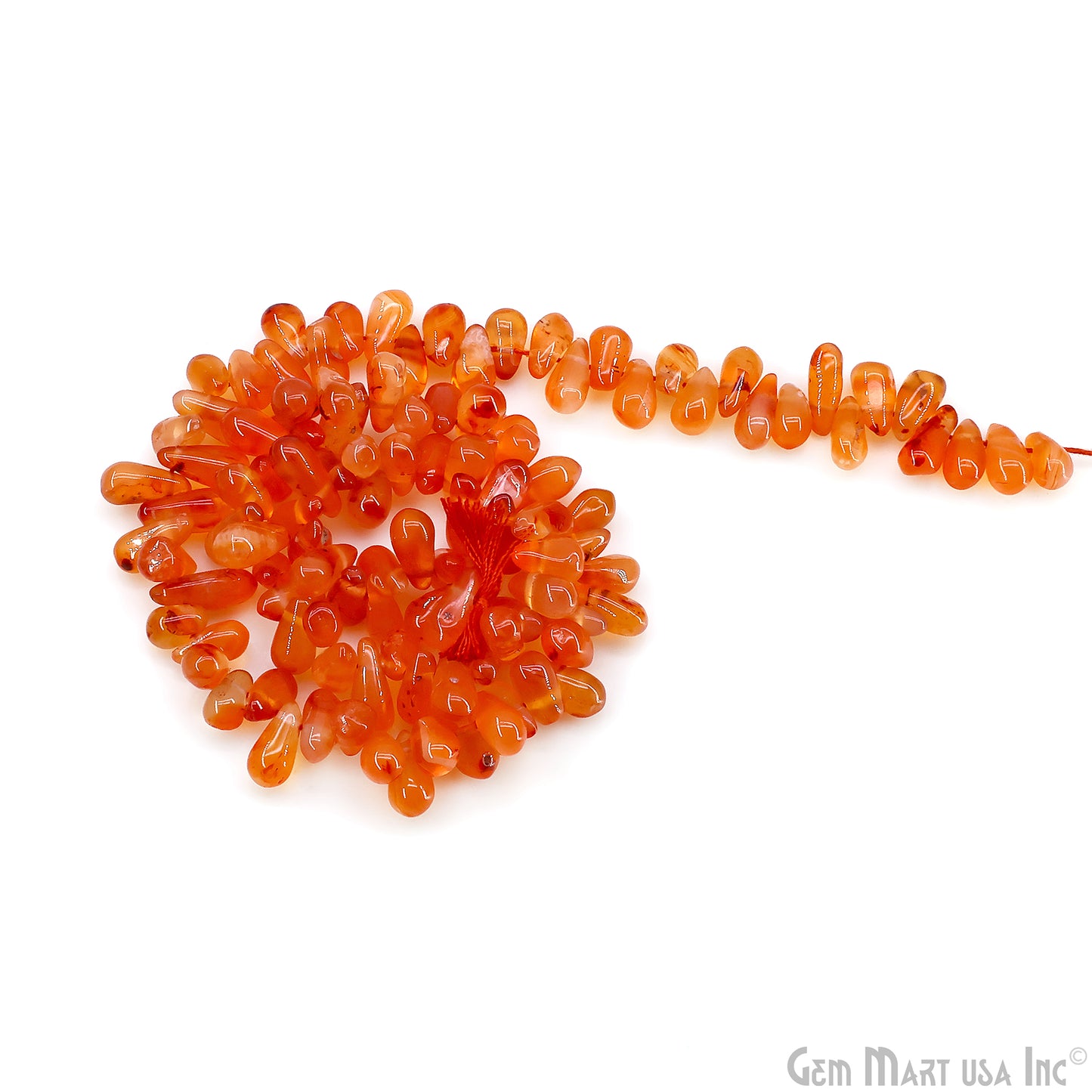 Carnelian Smooth Free Form Drilled Beads 3-4X5-7mm Waist Beads, Rondelle Bead Strand 13 Inch