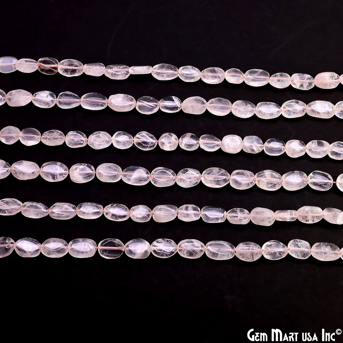 Rose Quartz Tumble Beads Free Form Drilled Beads 9-13X6-7mm Waist Beads, Rondelle Bead Strand 13 Inch