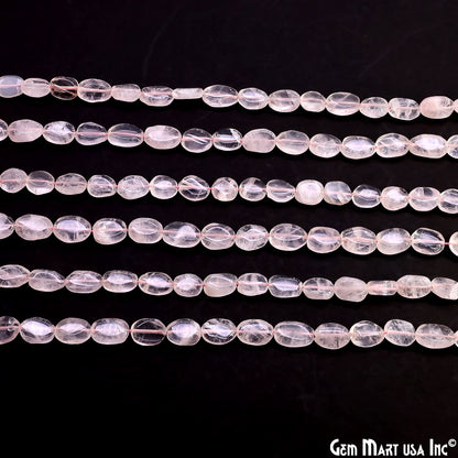Rose Quartz Tumble Beads Free Form Drilled Beads 9-13X6-7mm Waist Beads, Rondelle Bead Strand 13 Inch