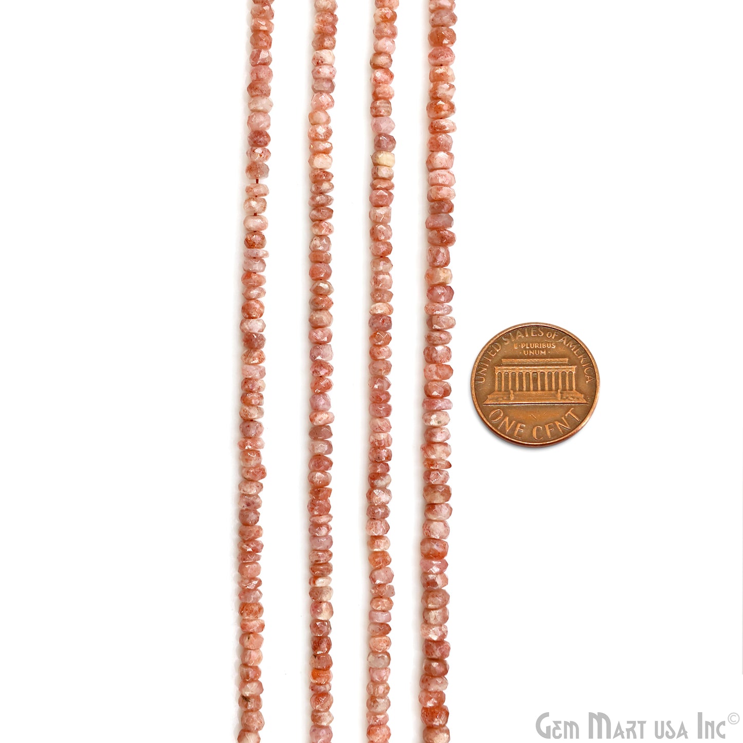 Strawberry Quartz Faceted Round Drilled Beads 4-6mm Waist Beads, Rondelle Bead Strand 13 Inch