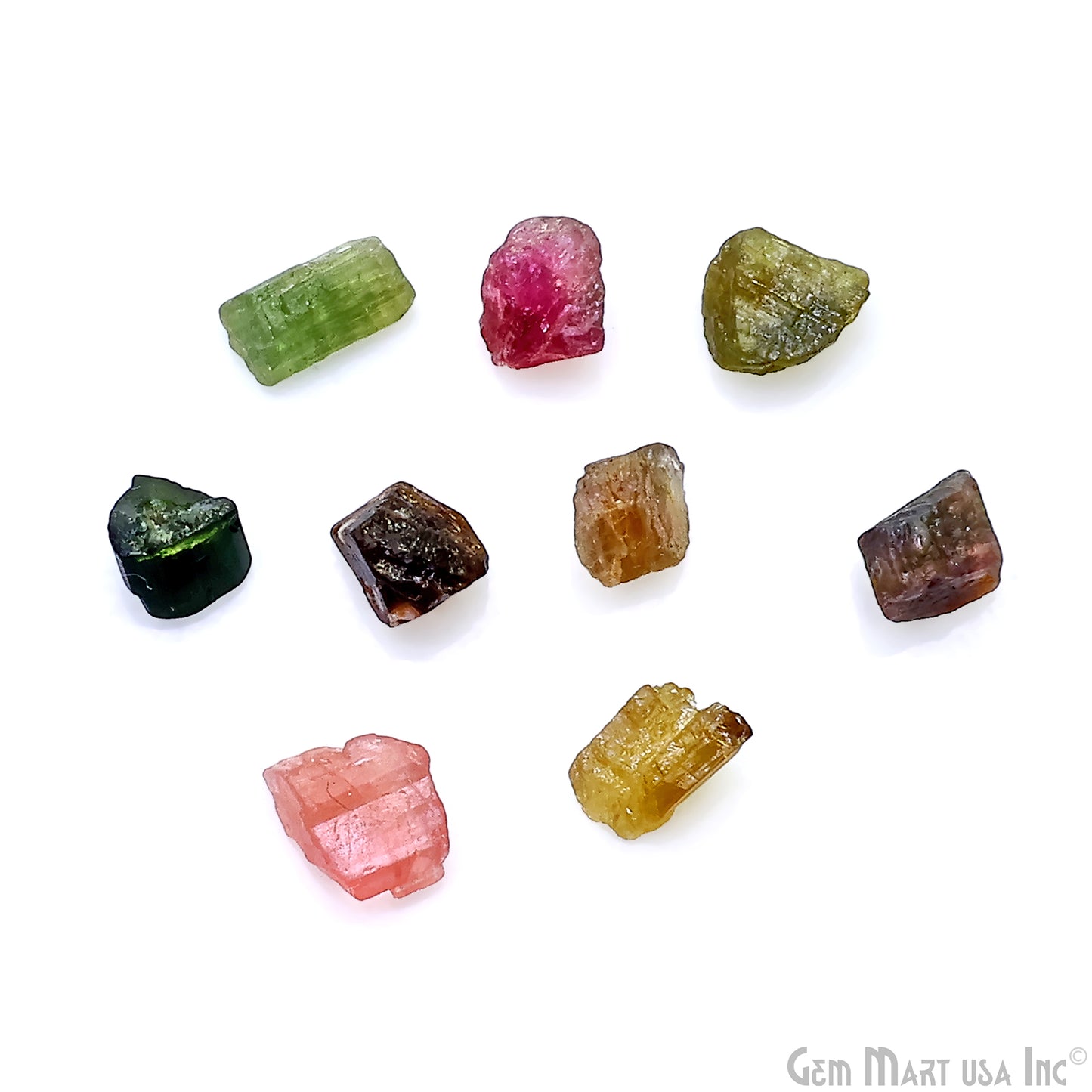 Multi Tourmaline Free Form Rough, 7-8mm, 0.71oz, 100% Natural Rough Loose Gems, Wholesale Gemstones