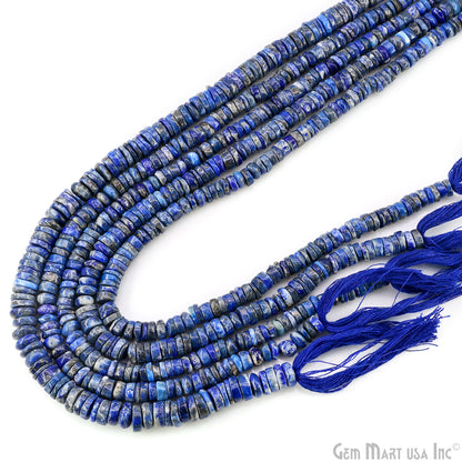 Lapis Smooth Round Drilled Beads 3-6mm Waist Beads, Rondelle Bead Strand 14 Inch