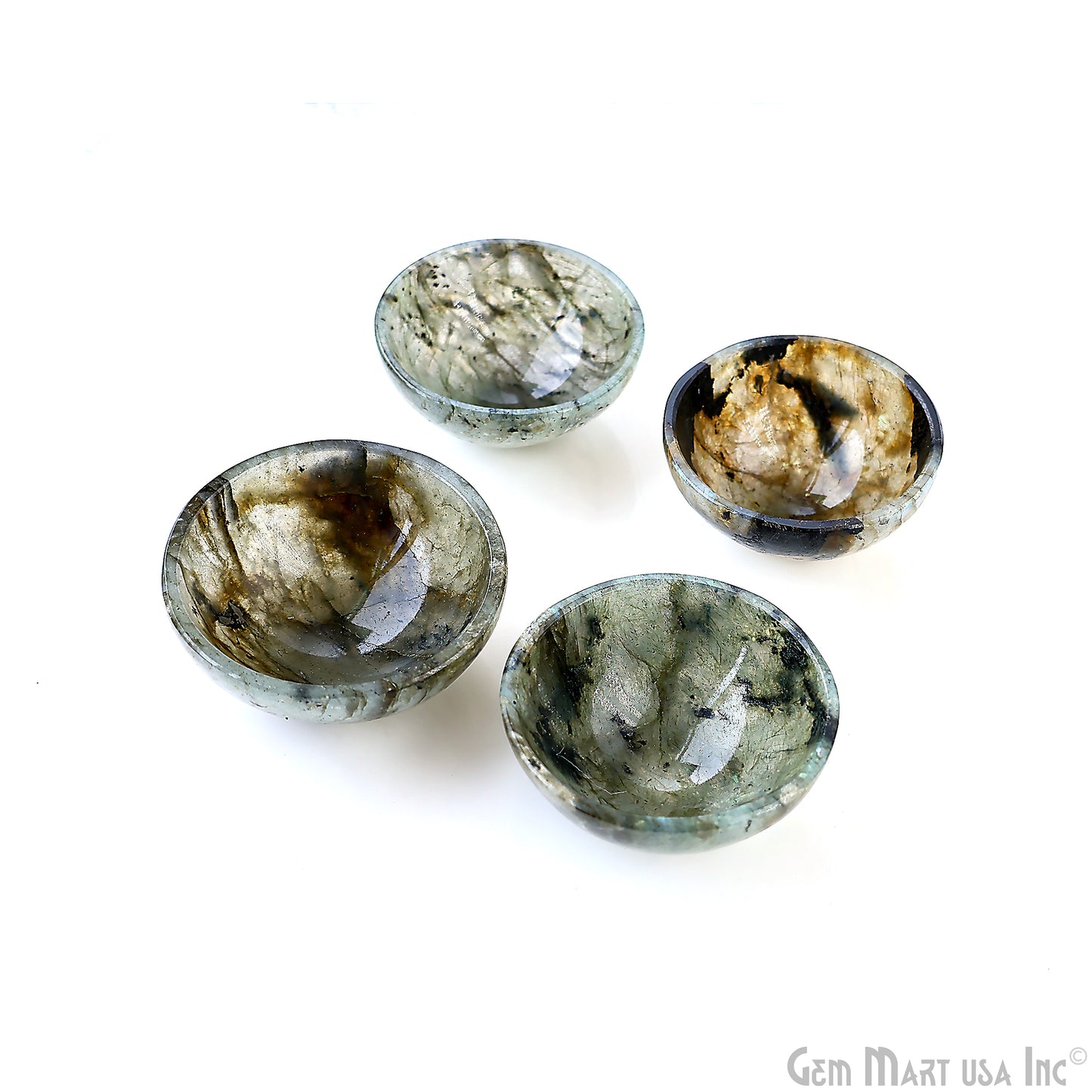 Natural Labradorite Mini Carved Gemstone Bowl Cup 2 inch