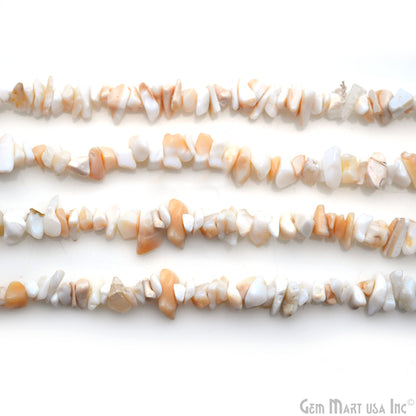 White Opal Chip Beads, 34 Inch, Natural Chip Strands, Drilled Strung Nugget Beads, 3-7mm, Polished, GemMartUSA (CHWO-70001)