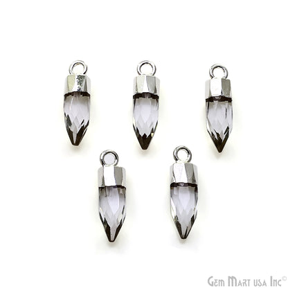 Bullet Shape 17x5mm Silver Electroplated Gemstone Connector