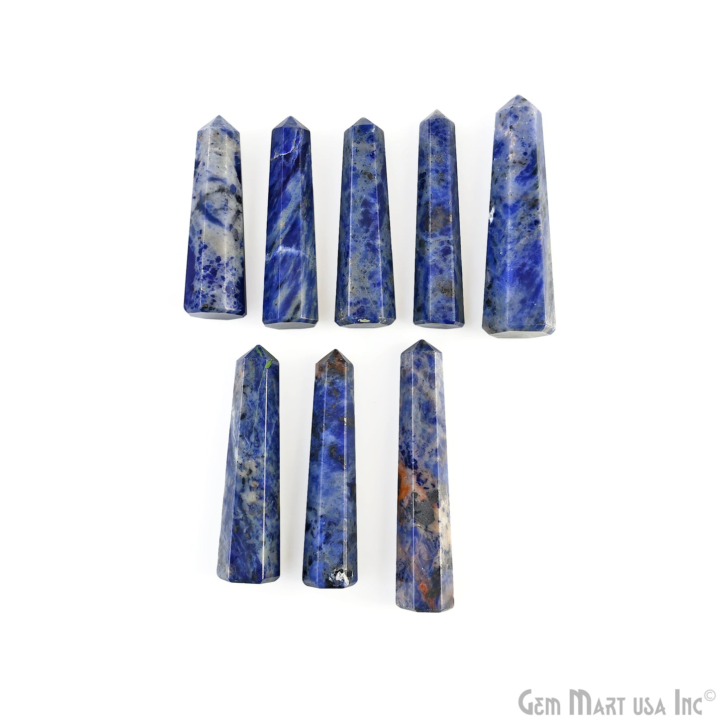 Sodalite Gemstone Jumbo Tower Crystal Tower Obelisk Healing Meditation Gemstones 2-3 Inch