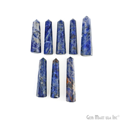 Sodalite Gemstone Jumbo Tower Crystal Tower Obelisk Healing Meditation Gemstones 2-3 Inch