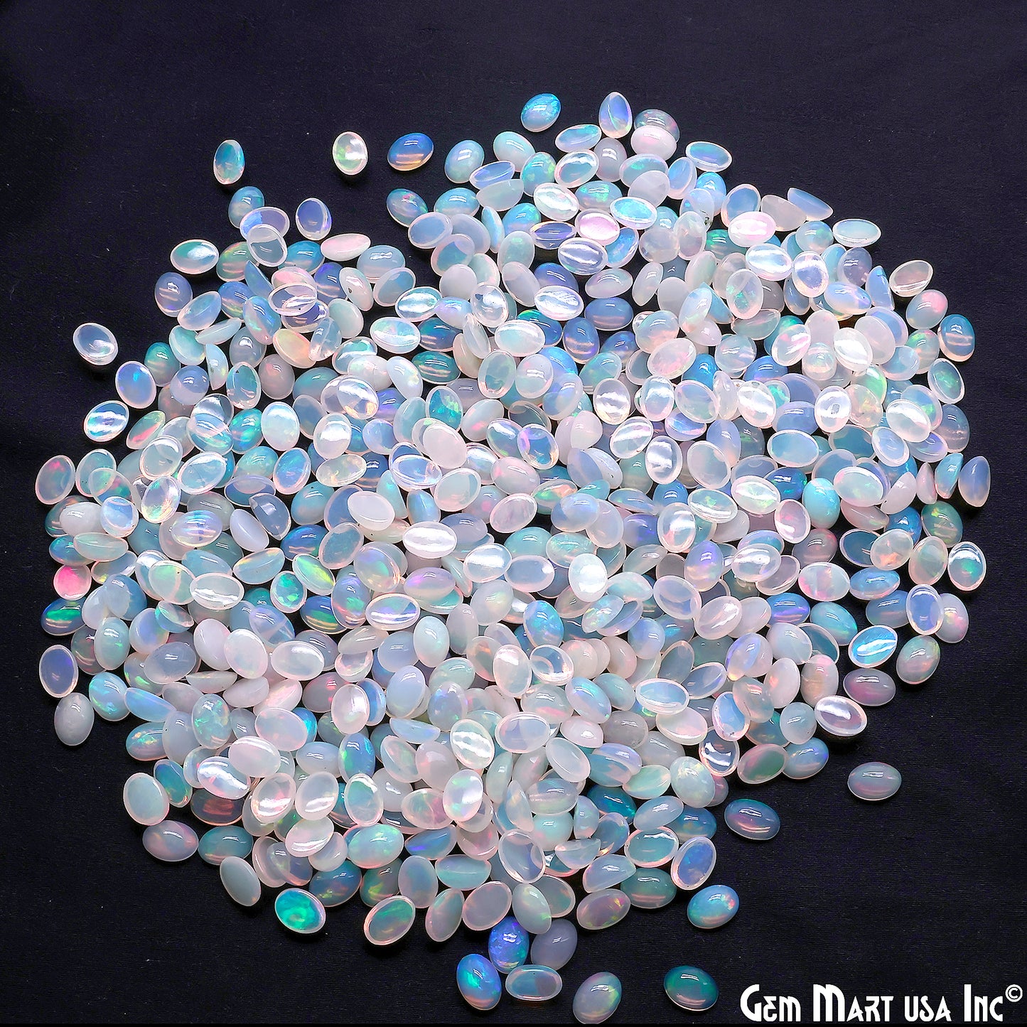 Ethiopian Opal Wholesale Gemstones, 100% Natural Precious Gems, Rainbow Cabochons Loose Gems, 7x5mm, Oval, 5PC