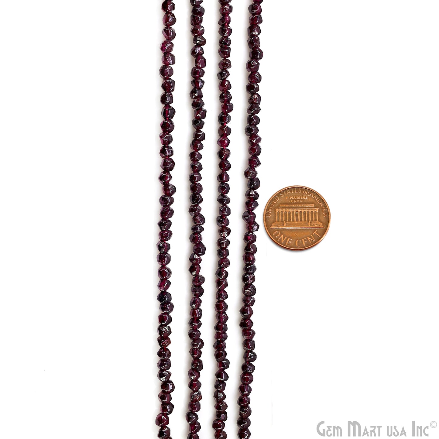 Rhodolite Faceted Round Drilled Beads 3-4mm Waist Beads, Rondelle Bead Strand 14 Inch