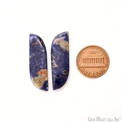 Sodalite Free Form 34x10mm Loose Gemstone For Earring Pair