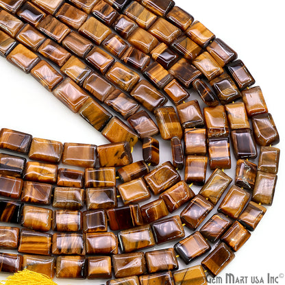 Tiger Eye Smooth Square Drilled Beads 7-10X6-7mm Waist Beads, Rondelle Bead Strand 13 Inch
