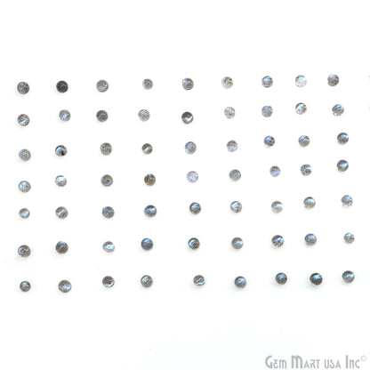 Labradorite Wholesale Gemstones, 100% Natural Semi-Precious Gems, Blue Flash Cabochon Loose Gems, 3mm, Round, 10PC Lot