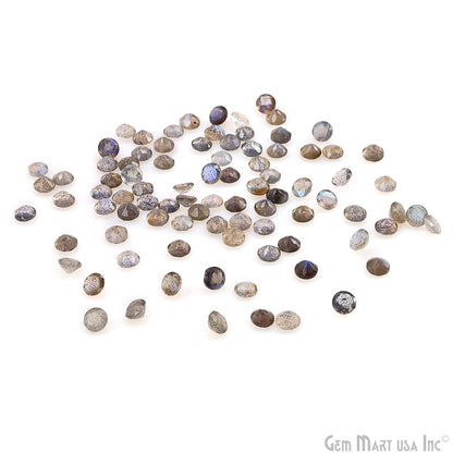 Labradorite Wholesale Gemstones, 100% Natural Semi-Precious Gems, Blue Flash Faceted Loose Gems, 5mm, Round, 10PC Lot