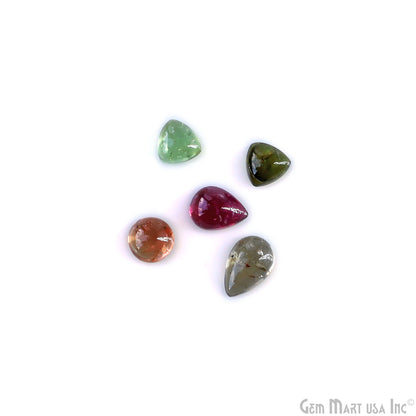 Multi Tourmaline Round & Pears Cabochon, 5-7mm, 5 Carats, 100% Natural Cabochon Loose Gems, Wholesale Gemstones