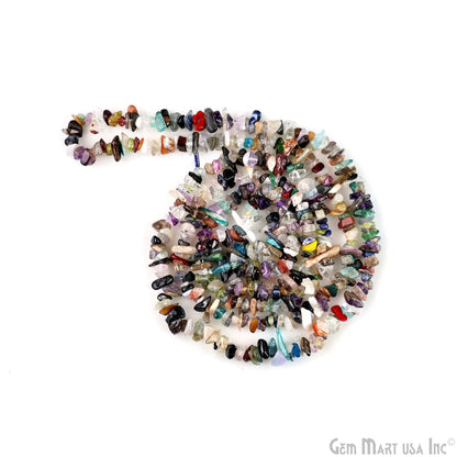 Natural Chip Beads, 34 Inch, Genuine Chip Strands, Drilled Strung Nugget Beads, 3-7mm, Polished, GemMartUSA (70001)