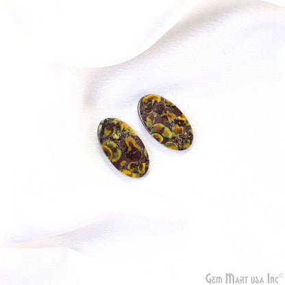 Fruit Jasper Oval Shape 25x15mm Loose Gemstone For Earring Pair