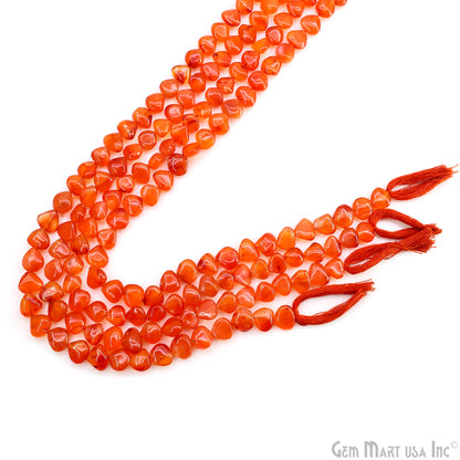 Carnelian Smooth Heart Drilled Beads 5-7mm Waist Beads, Rondelle Bead Strand 13 Inch