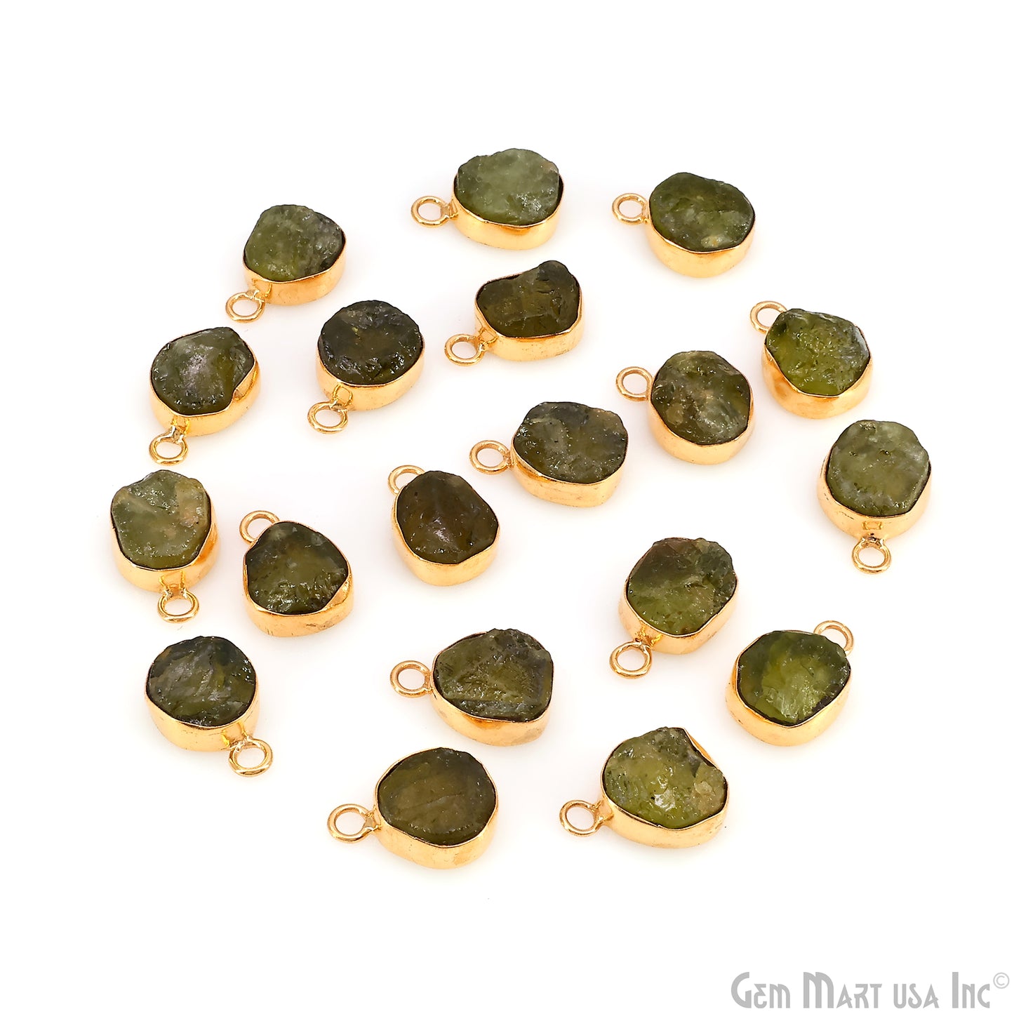 Rough Gemstone 15x10mm Gold Plated Single Bail Connector