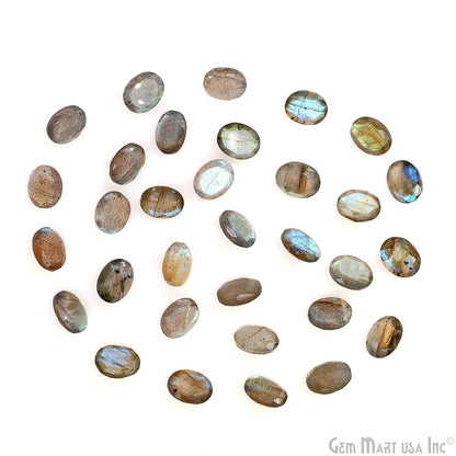 Labradorite Wholesale Gemstones, 100% Natural Semi-Precious Gems, Blue Flash Faceted Loose Gems, 8x10mm, Oval, 5PC Lot