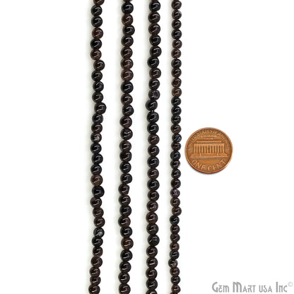 Black Spinel Smooth Round Drilled Beads 3-5mm Waist Beads, Rondelle Bead Strand 13 Inch