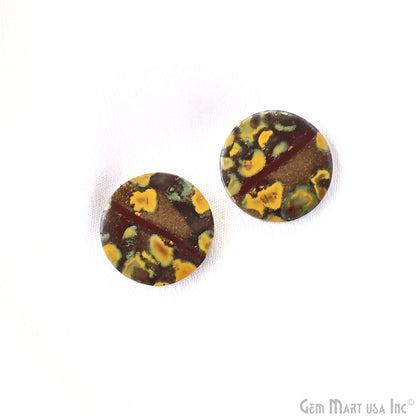 Fruit Jasper Round Shape 20mm Loose Gemstone For Earring Pair