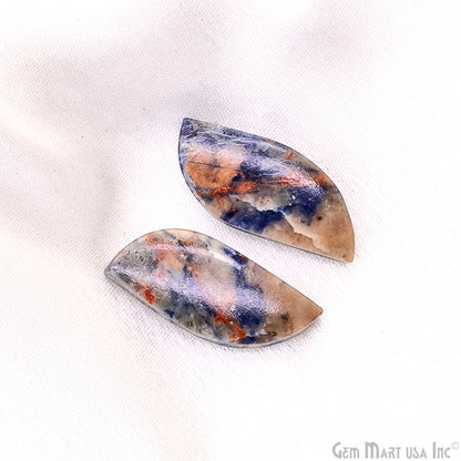 Sodalite Free Form 29x12mm Loose Gemstone For Earring Pair