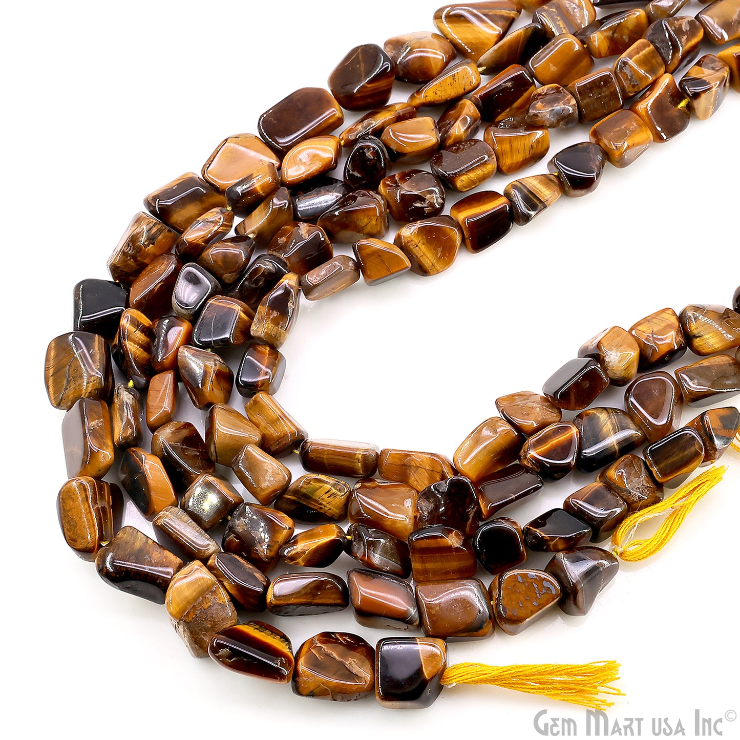 Tiger Eye Tumble Beads Free Form Drilled Beads 7-10X13-18mm Waist Beads, Rondelle Bead Strand 14 Inch