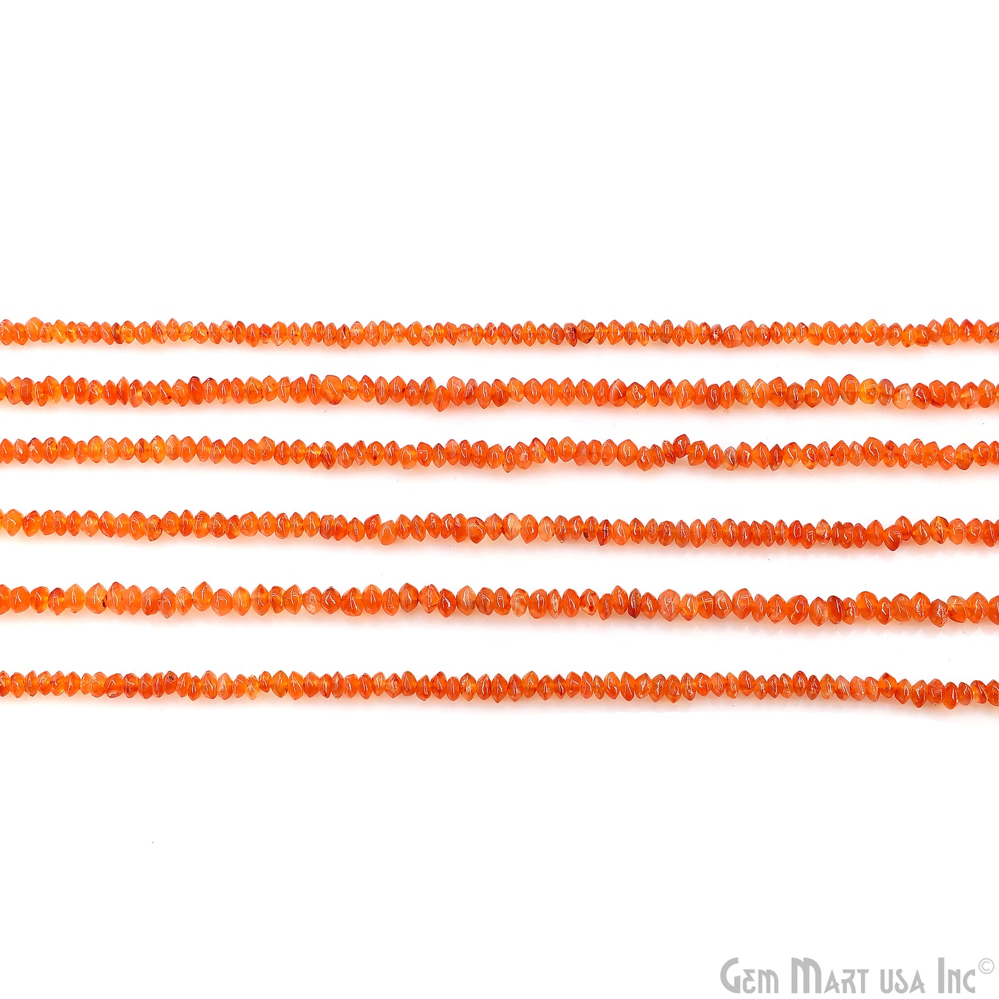 Carnelian Faceted Round Drilled Beads 3-4mm Waist Beads, Rondelle Bead Strand 14 Inch