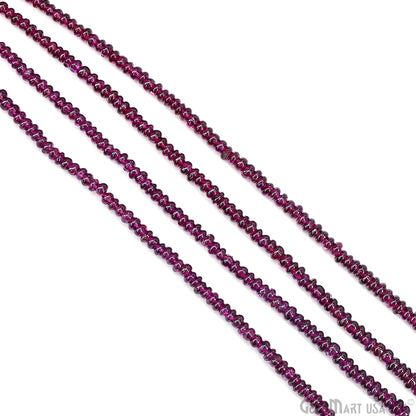 Rhodolite Rondelle Beads, 17 Inch Gemstone Strands, Drilled Strung Nugget Beads, Faceted Round, 3mm