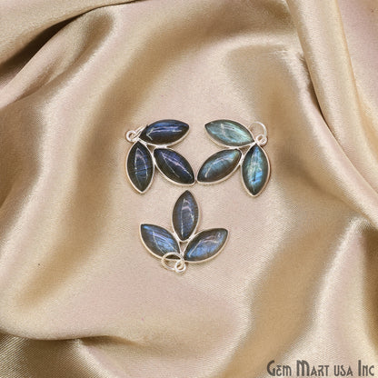 Labradorite Flower 25x23mm Single Bail Chandelier Finding Component