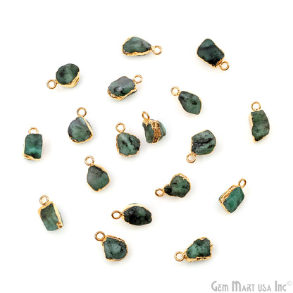 Organic Rough Gold Electroplated 13x7mm Single Bail Gemstone Charm Crystal Pendant