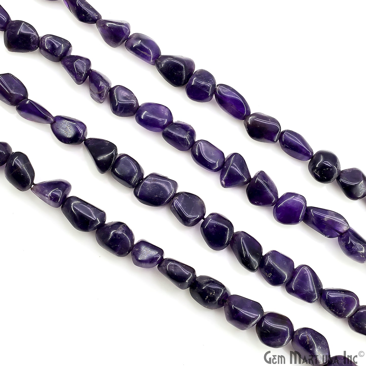Amethyst Tumble Beads Free Form Drilled Beads 7-10X13-18mm Waist Beads, Rondelle Bead Strand 14 Inch