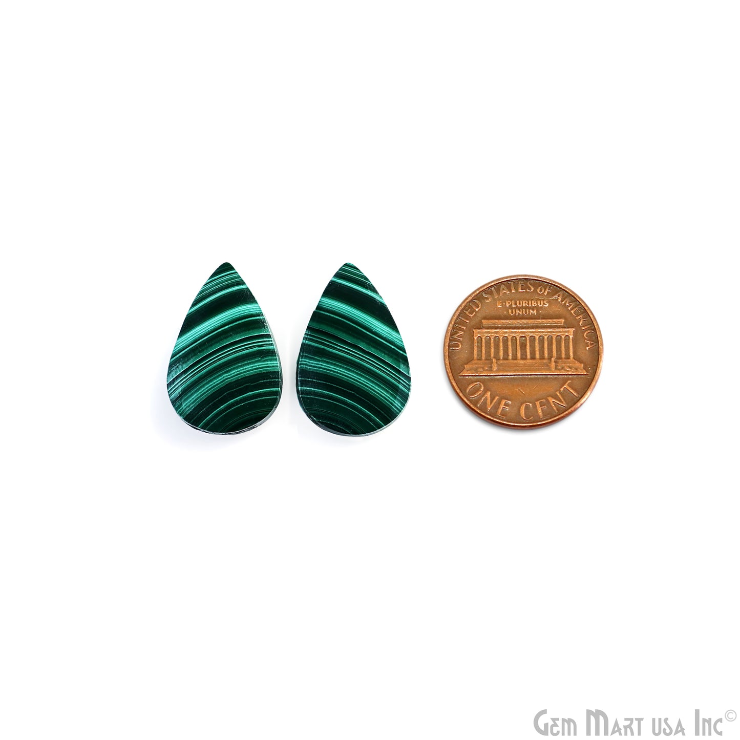 Malachite Pears Shape 22x13mm Loose Gemstone For Earring Pair